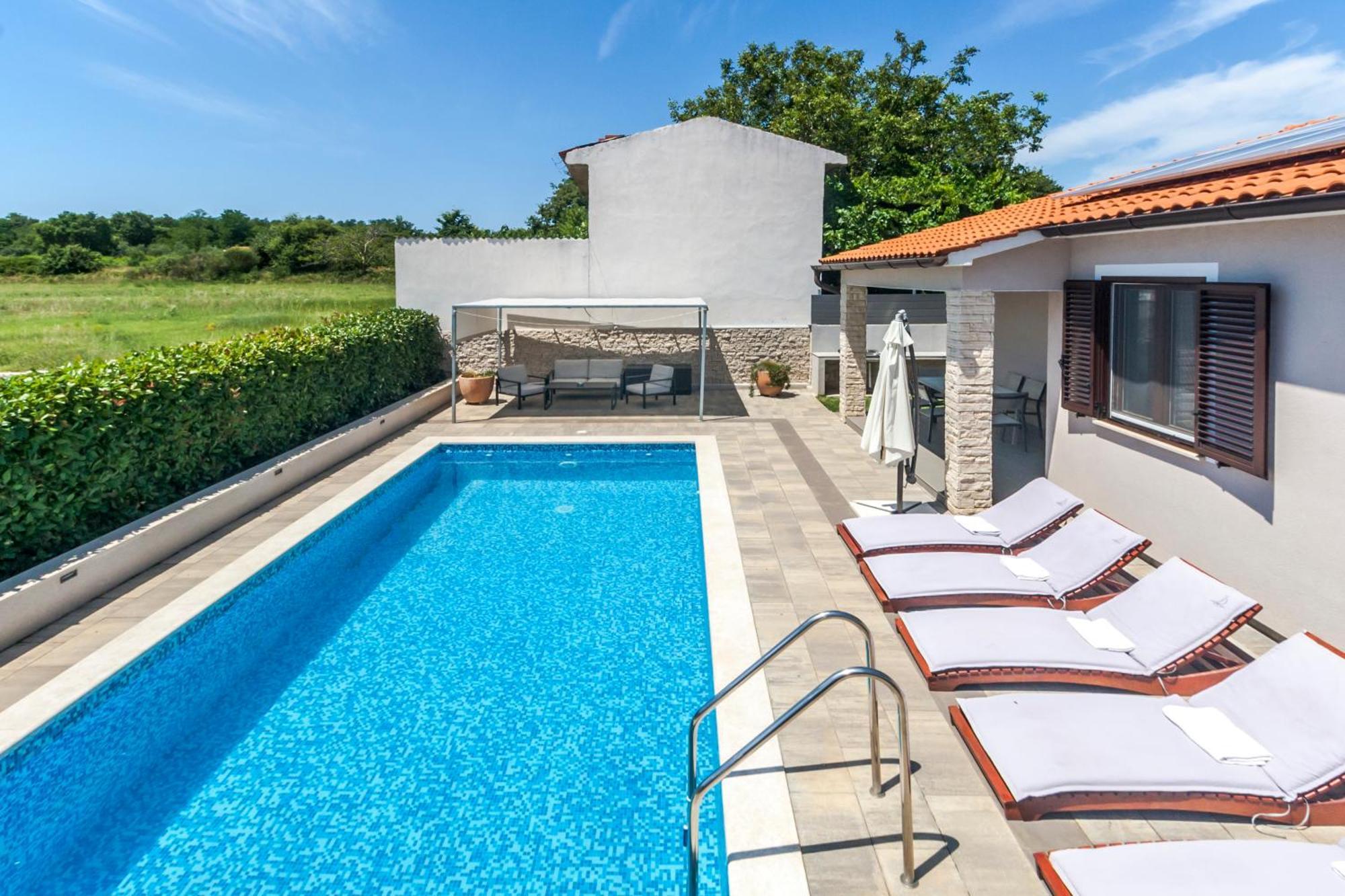 Villa Gortan - Pool House For 7 Guests Near Pula Istria - Ferienhaus Istrien Marčana 외부 사진